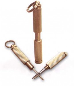 Cigar Piercer with Built-In Ejector - All Brass