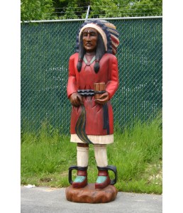 MID ATLANTIC Traditional Tobacco SOLID MAHOGANY WOOD Indian with Cigars 70"