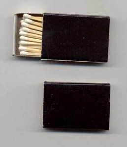 Blank Wooden Cigar Matches - Shinny 2" inch BLACK Box of 20 