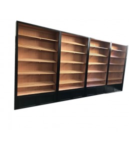 MODULAR WALL UNITS + STORAGE for Walk-In Humidor - PAINTED WITH BLACK PAINT- PRE-BUILT - Made entirely with Real Spanish Cedar