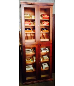 Classic Style 33" W x 7'H x 20"D Cigar Spanish Cedar Humidor - "4" PULL OPEN DOORS 
