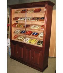 REGAL SUPREME Humidor RAISED PANEL Doors 5' x 7 x 16.75"  (his photo has OPTIONAL FANCY TRIM PACKAGE - EXTRA CHARGE)