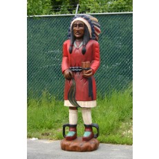 MID ATLANTIC Traditional Tobacco SOLID MAHOGANY WOOD Indian with Cigars 70"