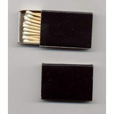 Blank Wooden Cigar Matches - Shinny 2" inch BLACK Box of 20 