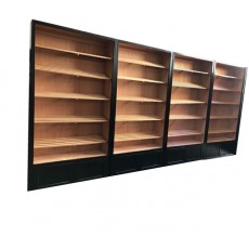 MODULAR WALL UNITS + STORAGE for Walk-In Humidor - PAINTED WITH BLACK PAINT- PRE-BUILT - Made entirely with Real Spanish Cedar